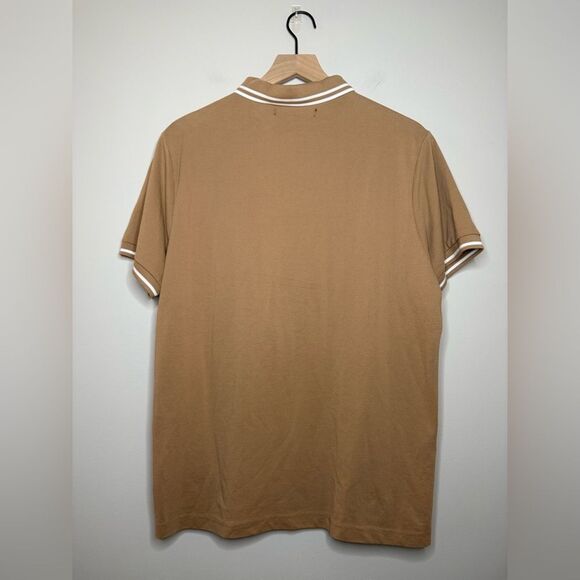 Fashion Nova Short Sleeve Polo in Tan with White Stripe - Size L - Picture 5 of 7